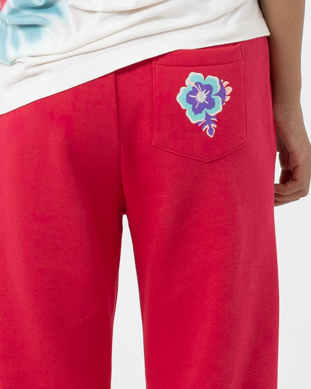 Free Spirit Floral Girls Track Pant Rose