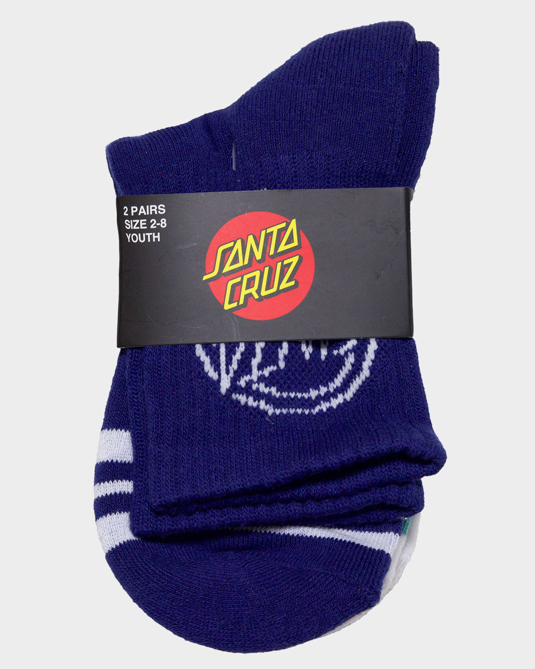 One Stroke Girls Mid Sock (2 Pack) Dark Blue-white