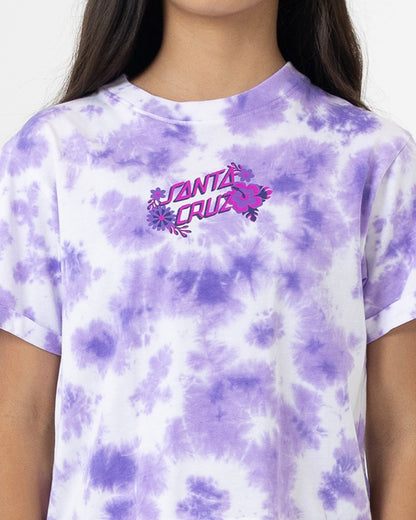 Free Spirit Floral Stack Girls Cropped T-shirt Iris Tie Dye