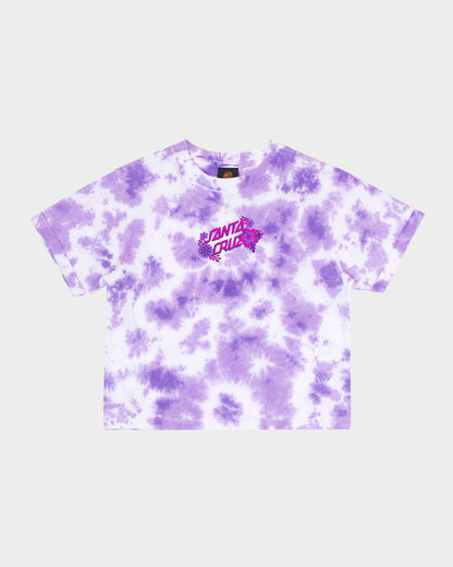 Free Spirit Floral Stack Girls Cropped T-shirt Iris Tie Dye