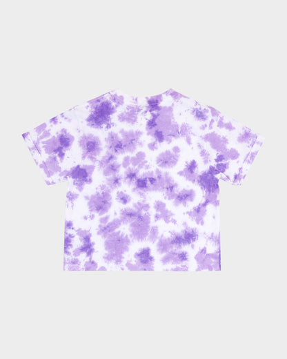 Free Spirit Floral Stack Girls Cropped T-shirt Iris Tie Dye