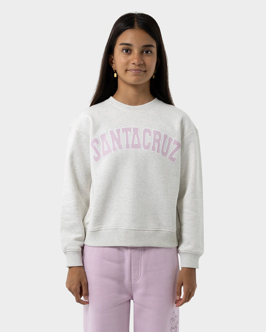 Collegiate Strip Girls Sweater White Marle