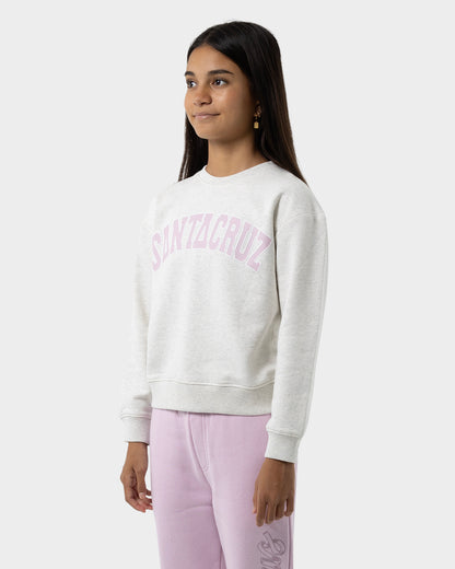 Collegiate Strip Girls Sweater White Marle