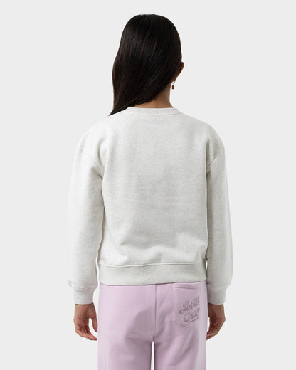 Collegiate Strip Girls Sweater White Marle