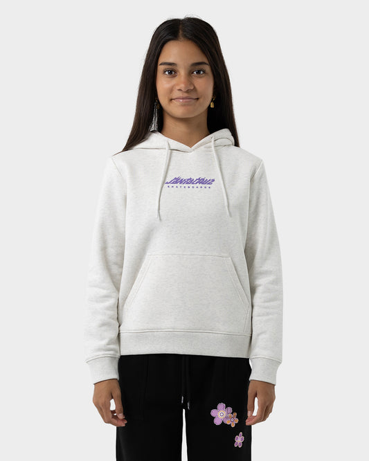 Fusion Flame Stack Strip Girls Pullover Hoodie White Marle
