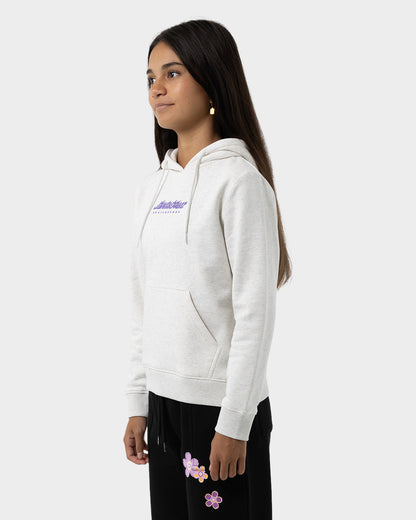 Fusion Flame Stack Strip Girls Pullover Hoodie White Marle