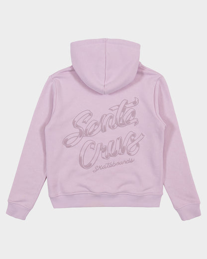 OS Ribbon Script Girls Pullover Hoodie Pink