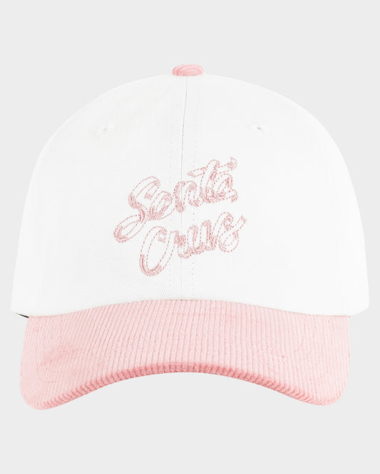 Ribbon Script Girls Dad Cap White-Pink
