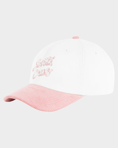 Ribbon Script Girls Dad Cap White-Pink