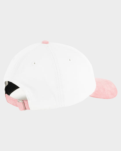 Ribbon Script Girls Dad Cap White-Pink