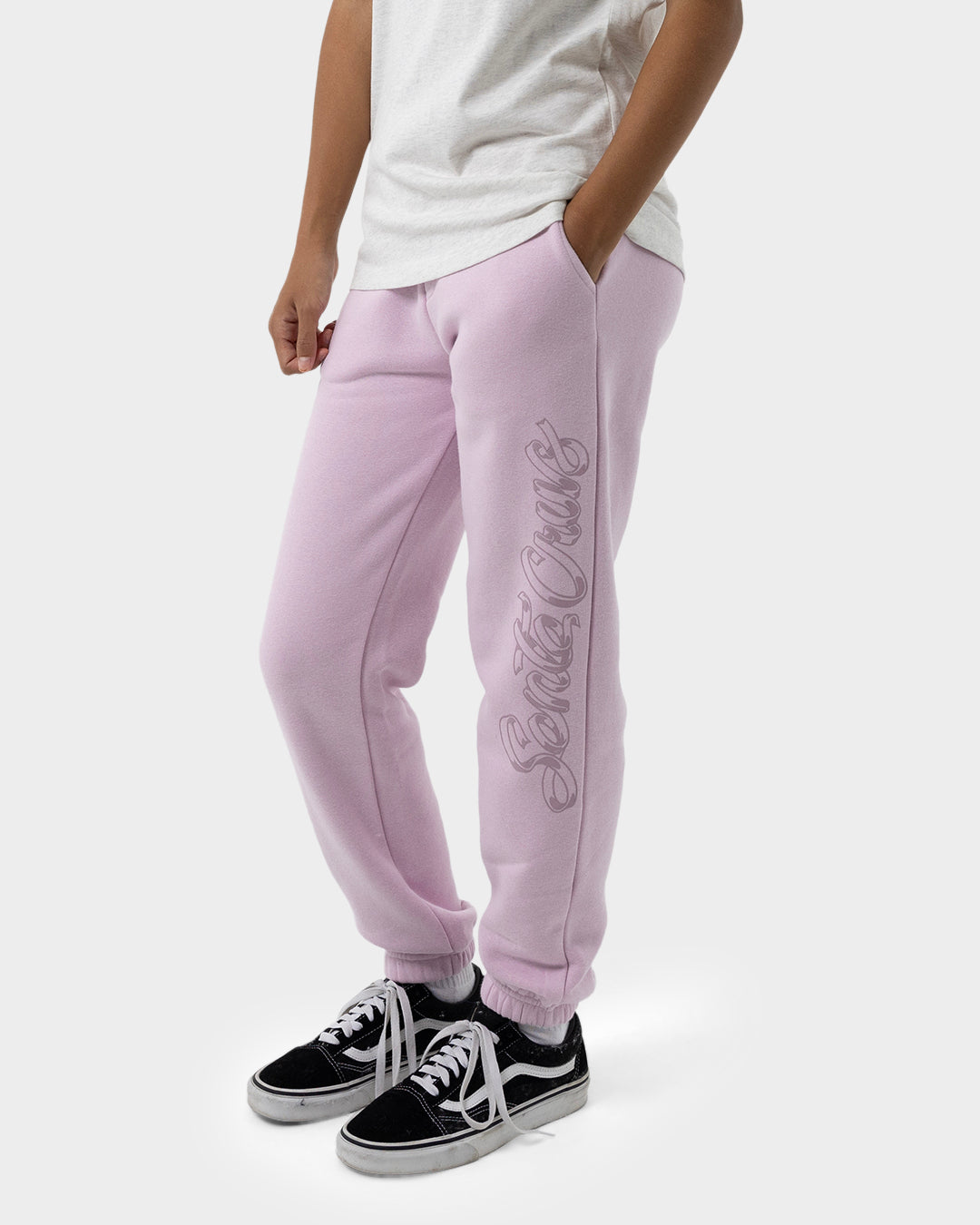 Ribbon Script Girls Track Pants Pink