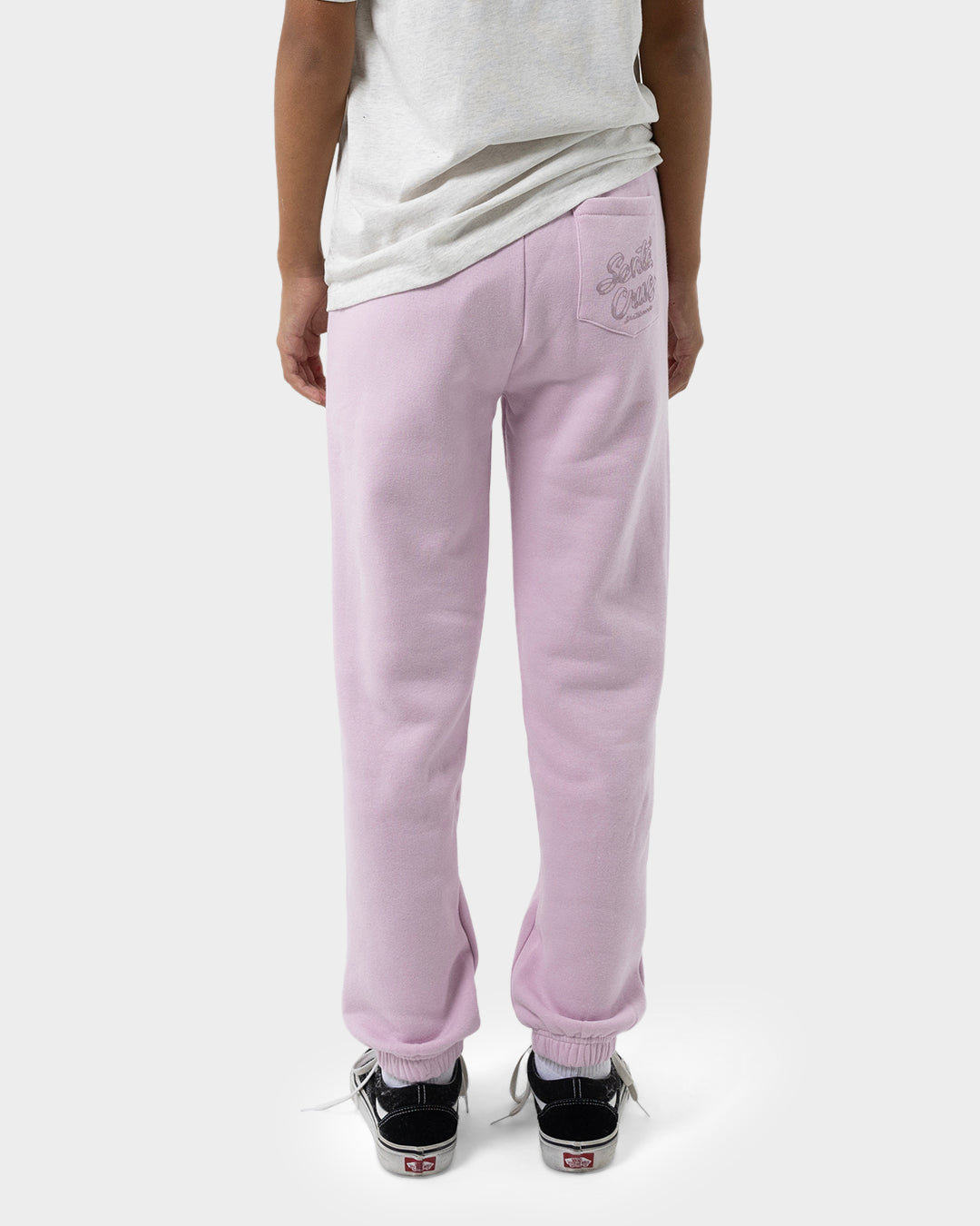 Ribbon Script Girls Track Pants Pink