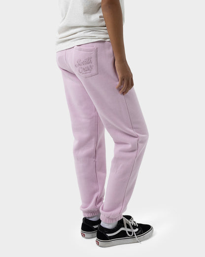 Ribbon Script Girls Track Pants Pink