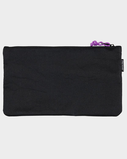 Blooming Stack Dot Girls Dual Zip Pencil Case Black