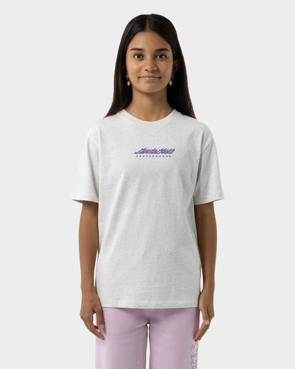 Fusion Flame Stack Strip Girls Oversize T-Shirt White Marle