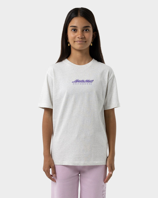 Fusion Flame Stack Strip Girls Oversize T-Shirt White Marle