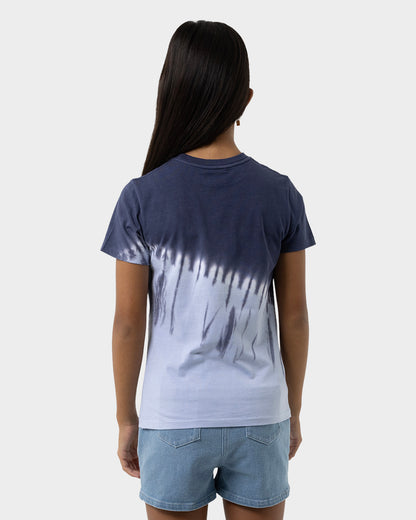 Opus Dot Girls T-Shirt Dark Blue Dip Dye