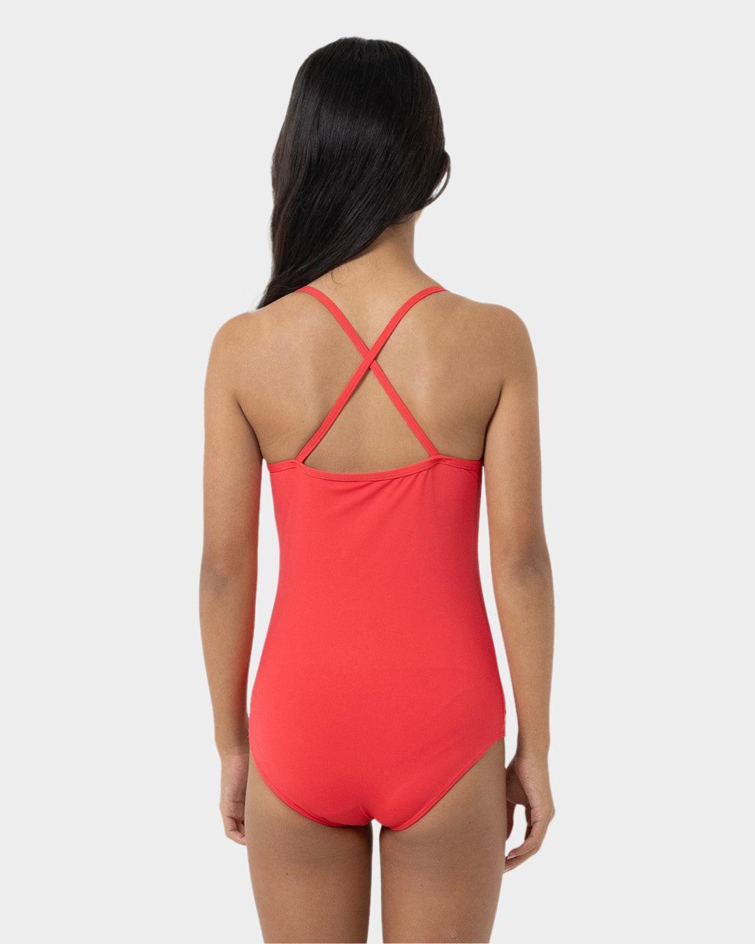 Sunrise Dot Front Girls Swimsuit Rose