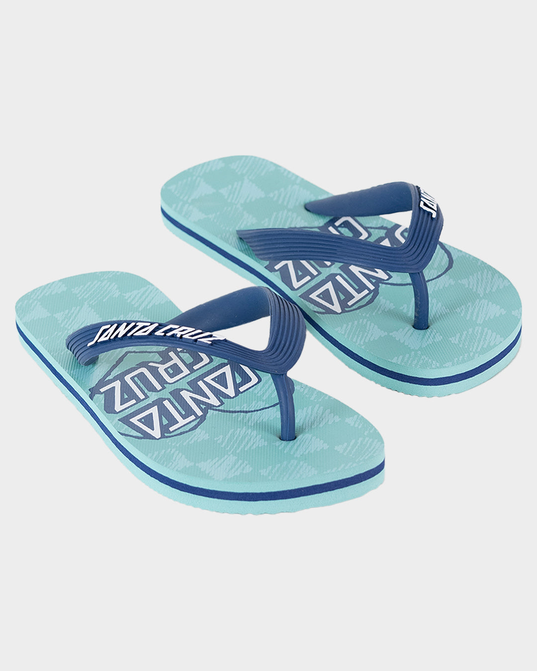 Heart Dot Hollow Girls Thongs Aqua Check