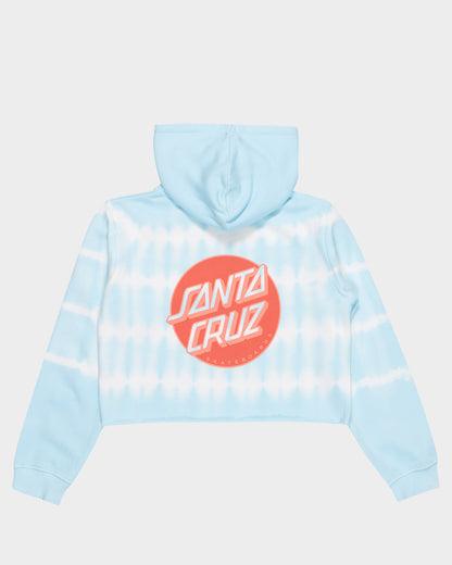 Other Dot Redux Girls Cropped Hoodie Aqua Tie Dye
