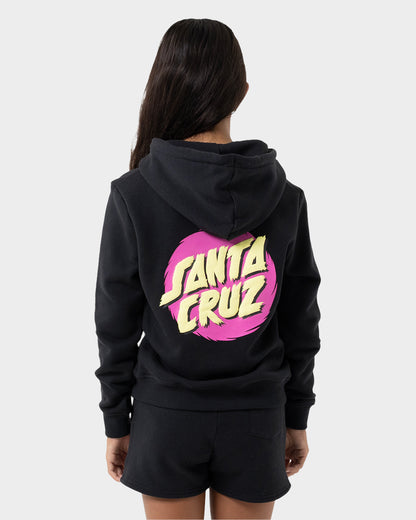 Style Dot Girls Pullover Hoodie Off Black