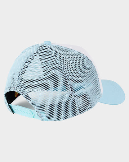 Checker Heart Dot Girls Trucker Hat Aqua