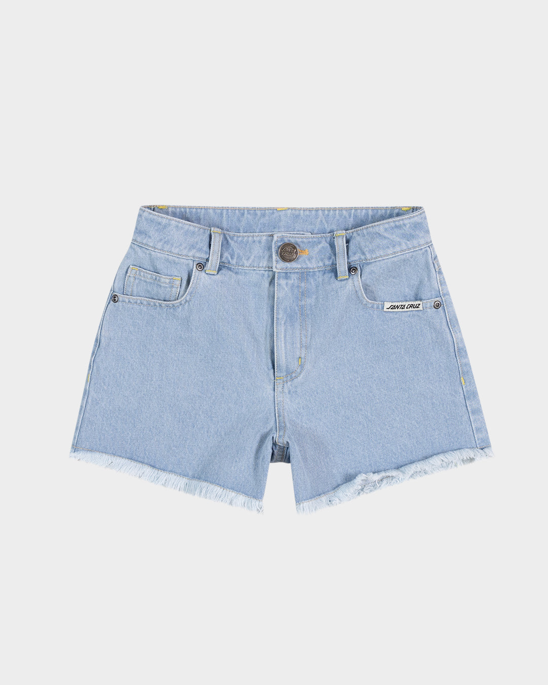 MFG Retro Dot Girls Jean Shorts Light Washed Indigo