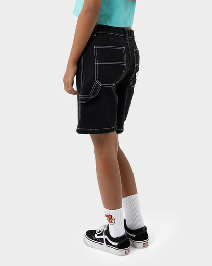 Groovy Stack Girls Carpenter Jean Shorts Black