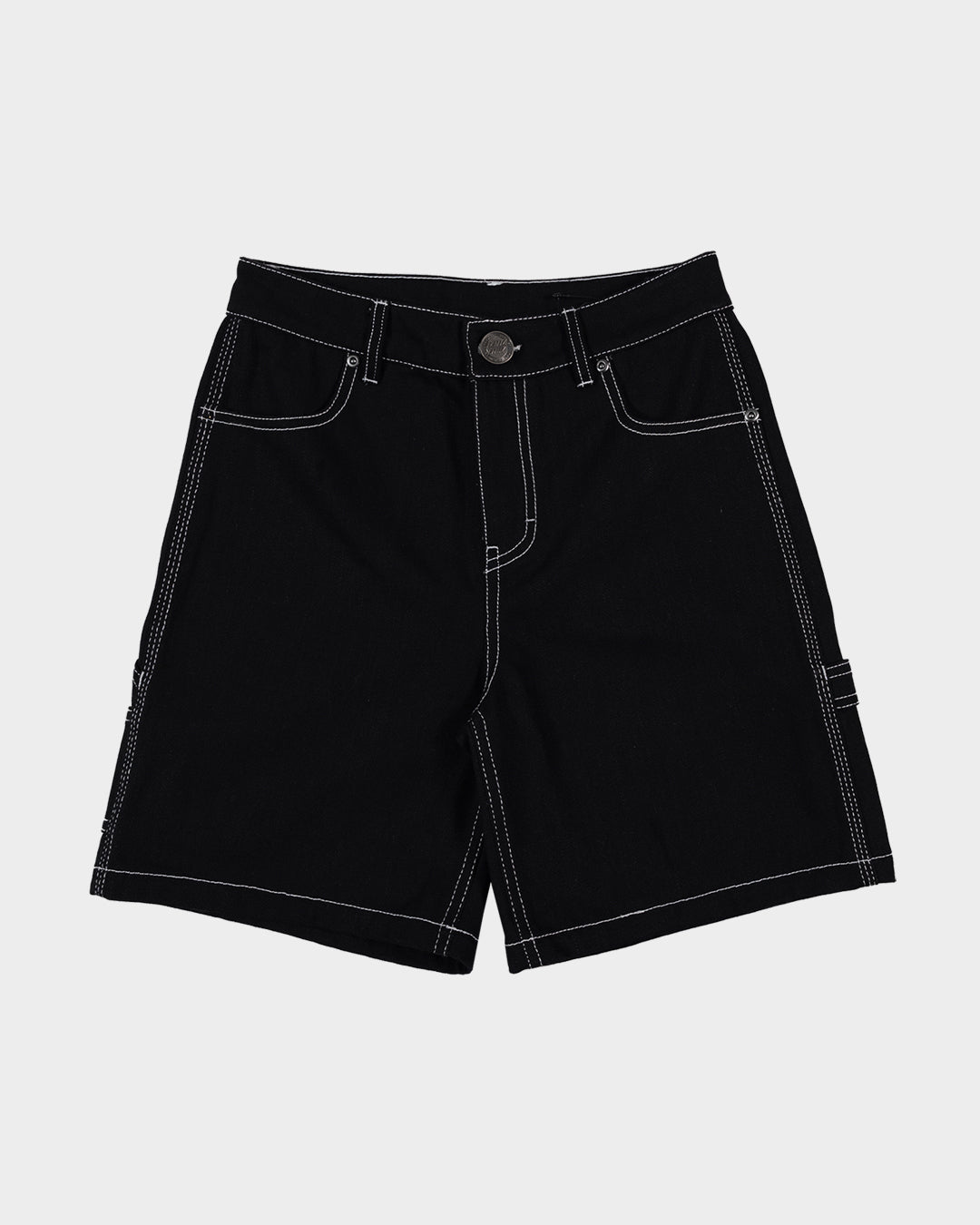 Groovy Stack Girls Carpenter Jean Shorts Black