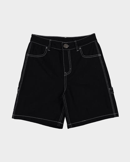 Groovy Stack Girls Carpenter Jean Shorts Black