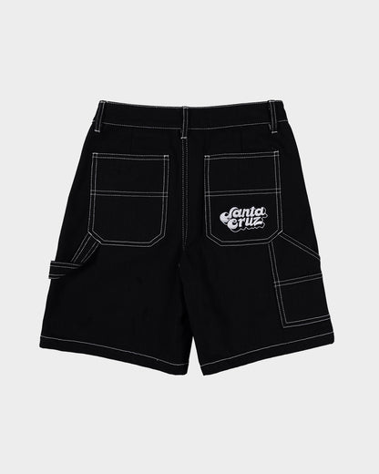 Groovy Stack Girls Carpenter Jean Shorts Black