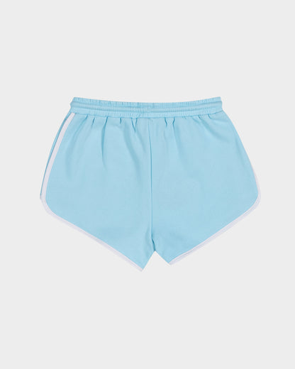 Checker Heart Dot Girls Track Shorts Aqua