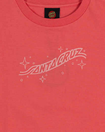 Winged Moon Strip Girls Cropped T-shirt Rose