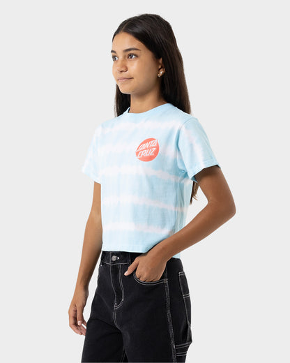 Other Dot Redux Girls Cropped T-shirt Aqua Tie Dye