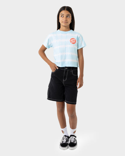 Other Dot Redux Girls Cropped T-shirt Aqua Tie Dye