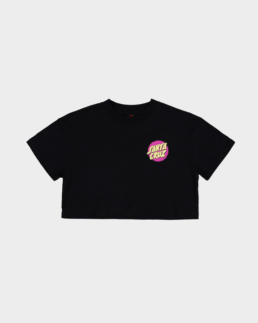 Style Dot Girls Oversize Cropped T-shirt Off Black