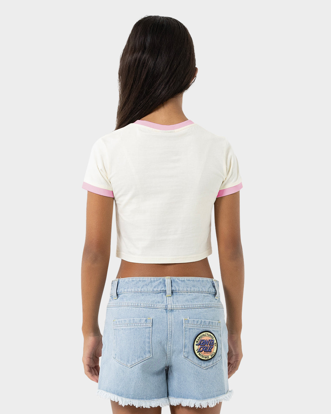 Groovy Stack Girls Baby Fit T-shirt Cream