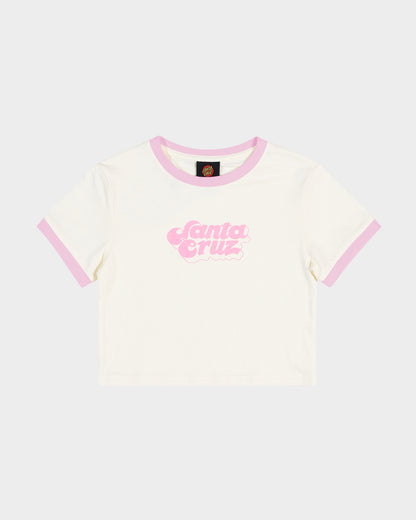 Groovy Stack Girls Baby Fit T-shirt Cream