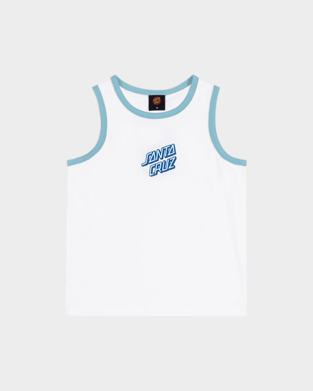 Checker Heart Stack Girls Tank Top White