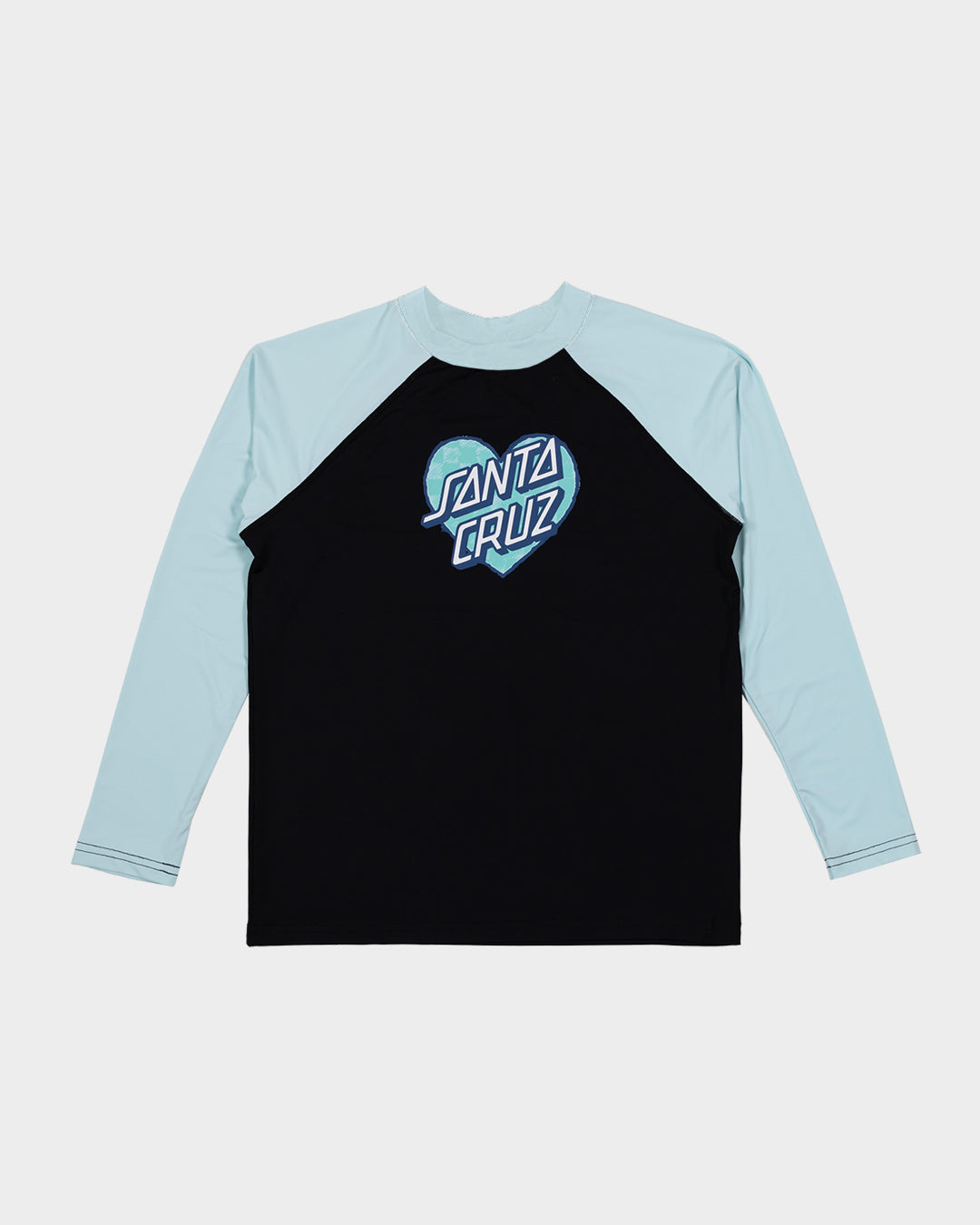 Checker Heart Dot Girls Long Sleeve Rash Guard Ocean