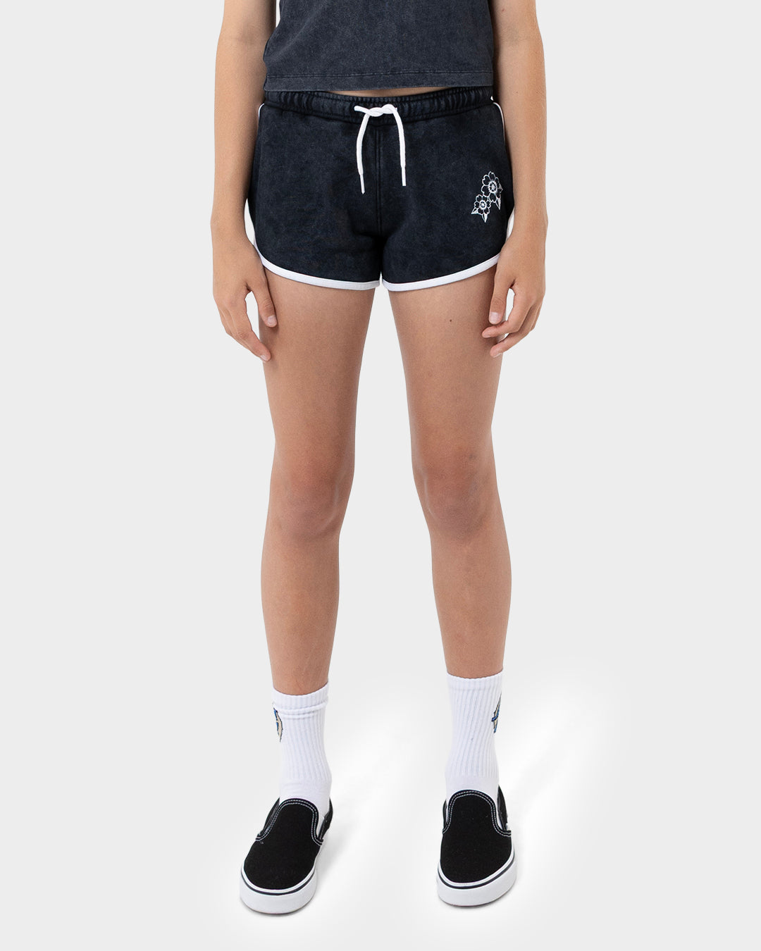 Strange Hibiscus Retro Girls Track Shorts