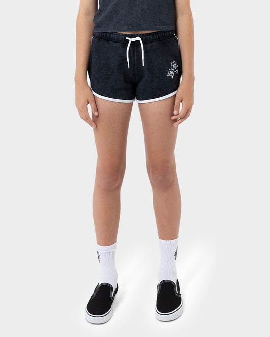 Strange Hibiscus Retro Girls Track Shorts