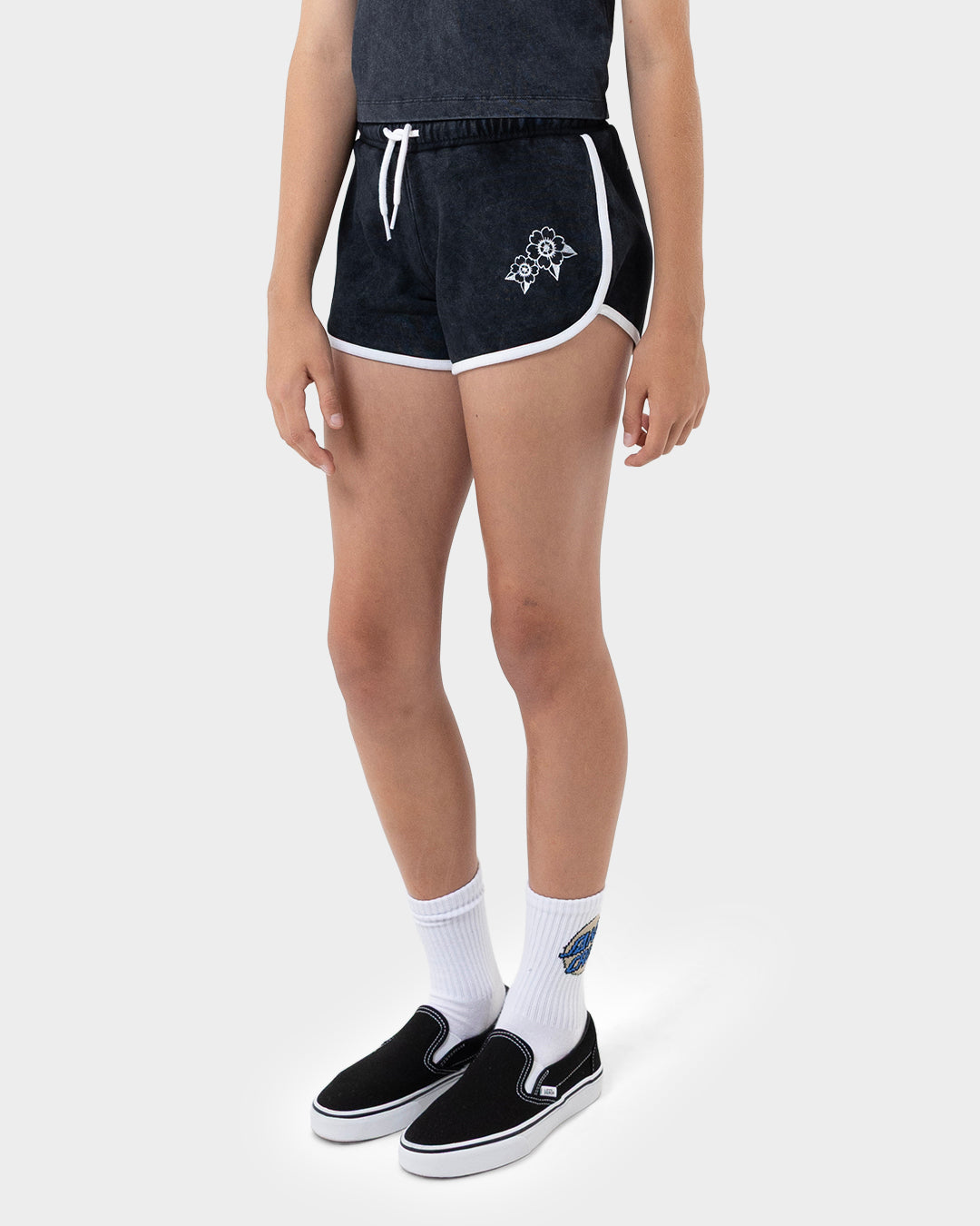Strange Hibiscus Retro Girls Track Shorts