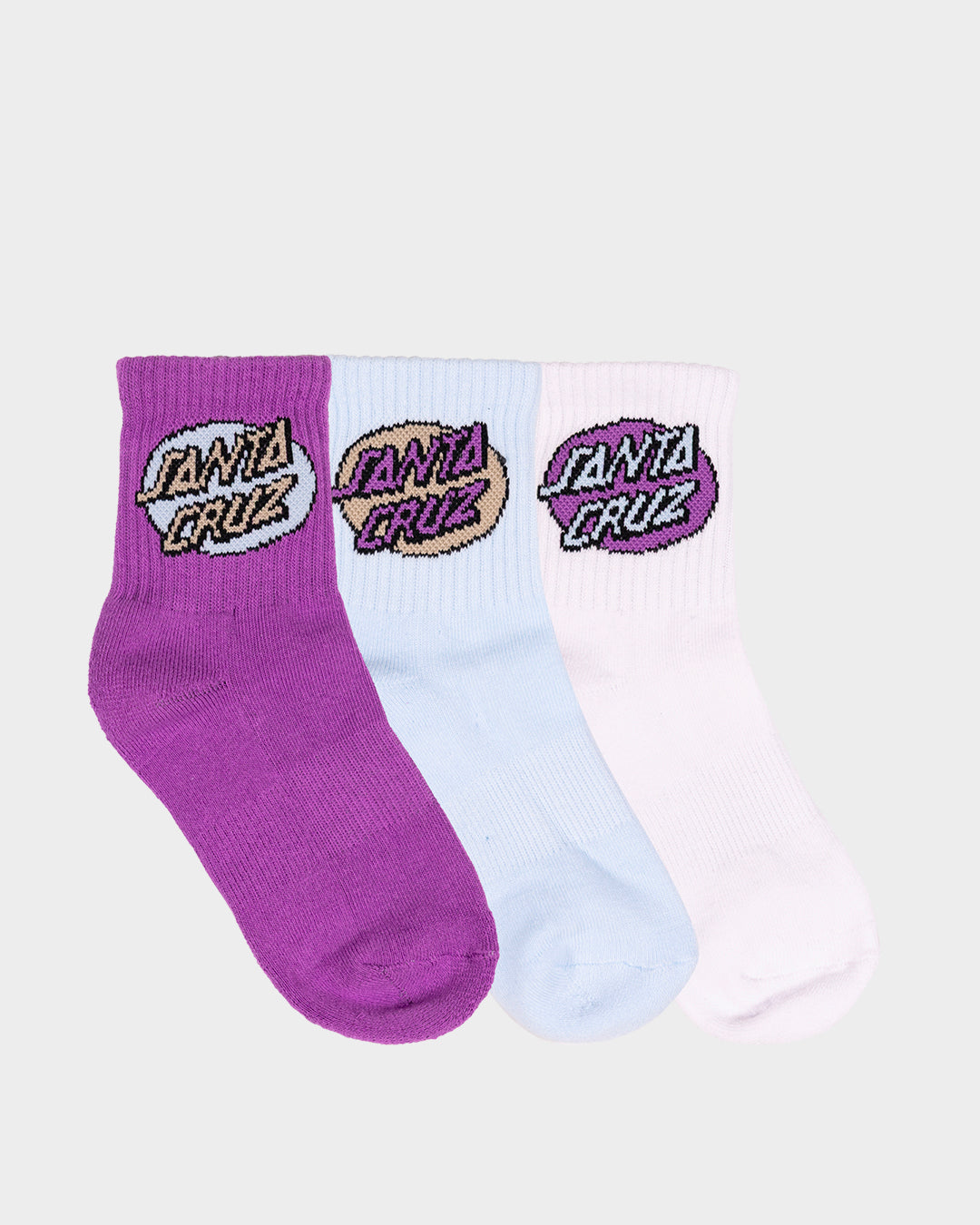 Oval Dot Girls Mid Sock 3 Pack