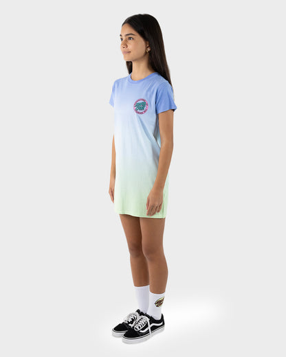 MFG Dot Retro Girls T-shirt Dress Blue Tie Dye