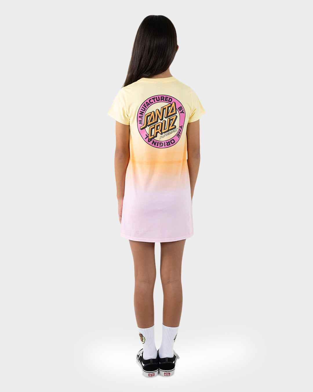 MFG Dot Retro Girls T-shirt Dress Pink Tie Dye