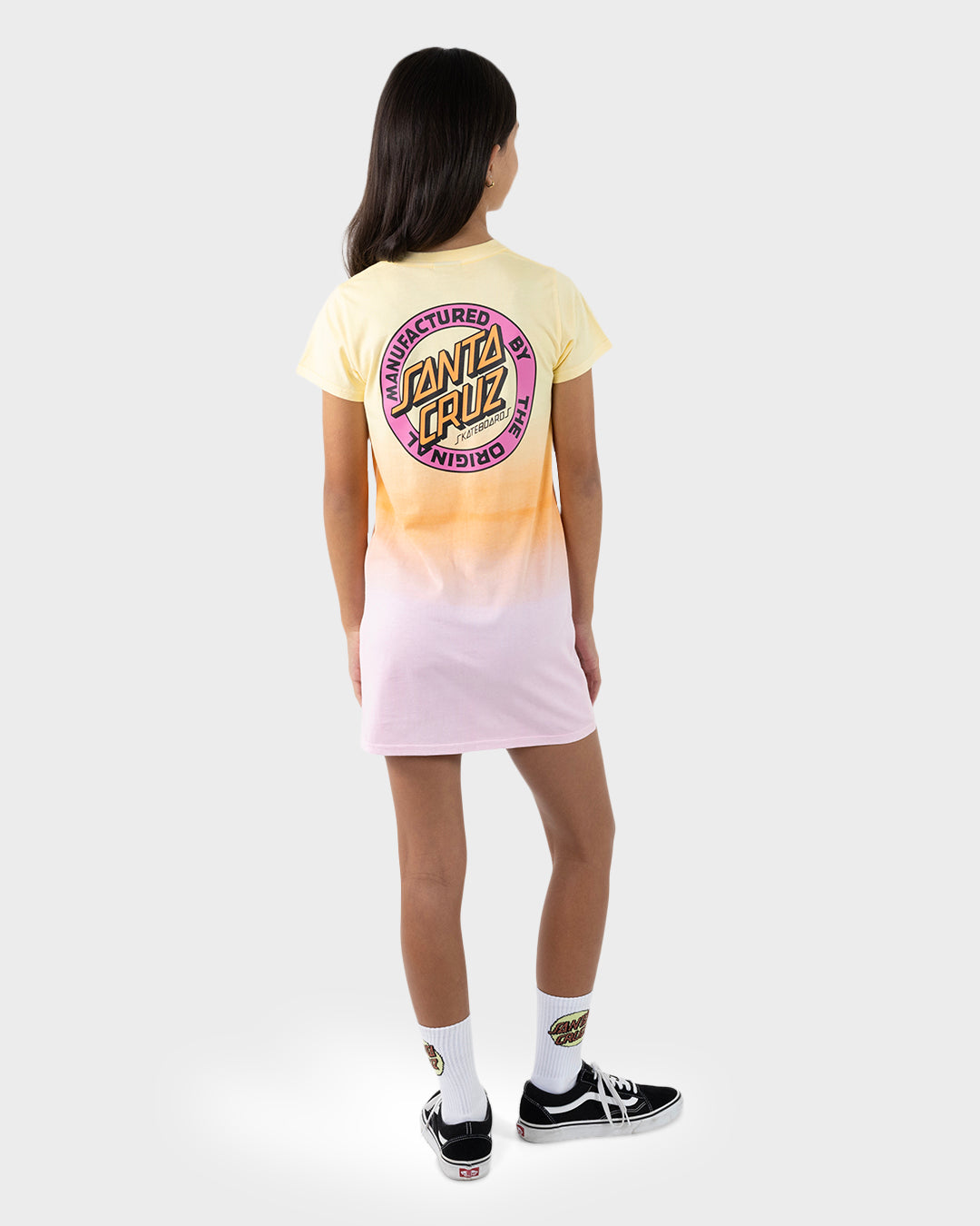 MFG Dot Retro Girls T-shirt Dress Pink Tie Dye