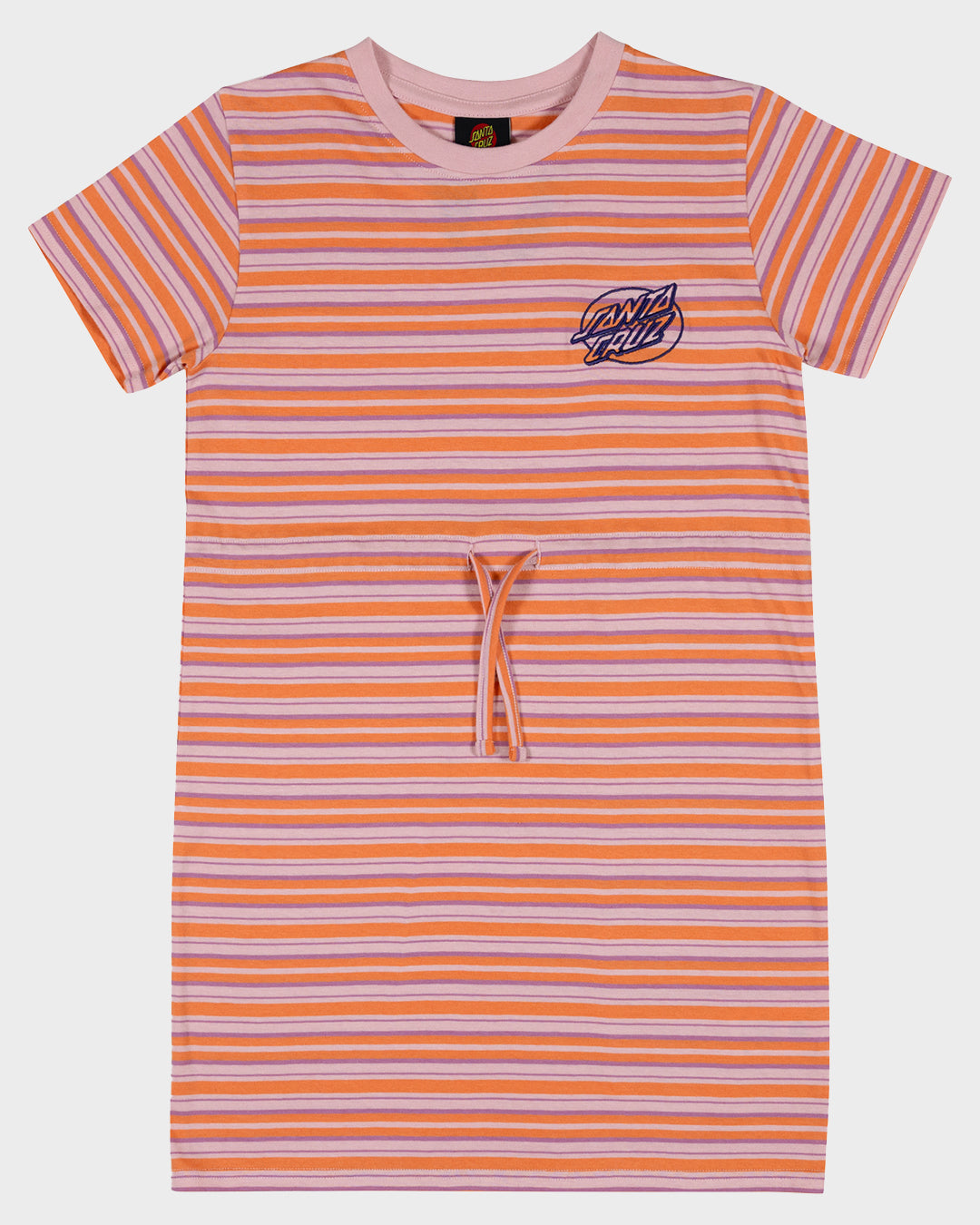 Oval Dot Mono Girls T-shirt Dress Orange Stripe