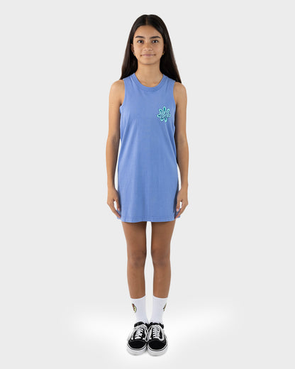 Vibes Girls Muscle Dress Blue