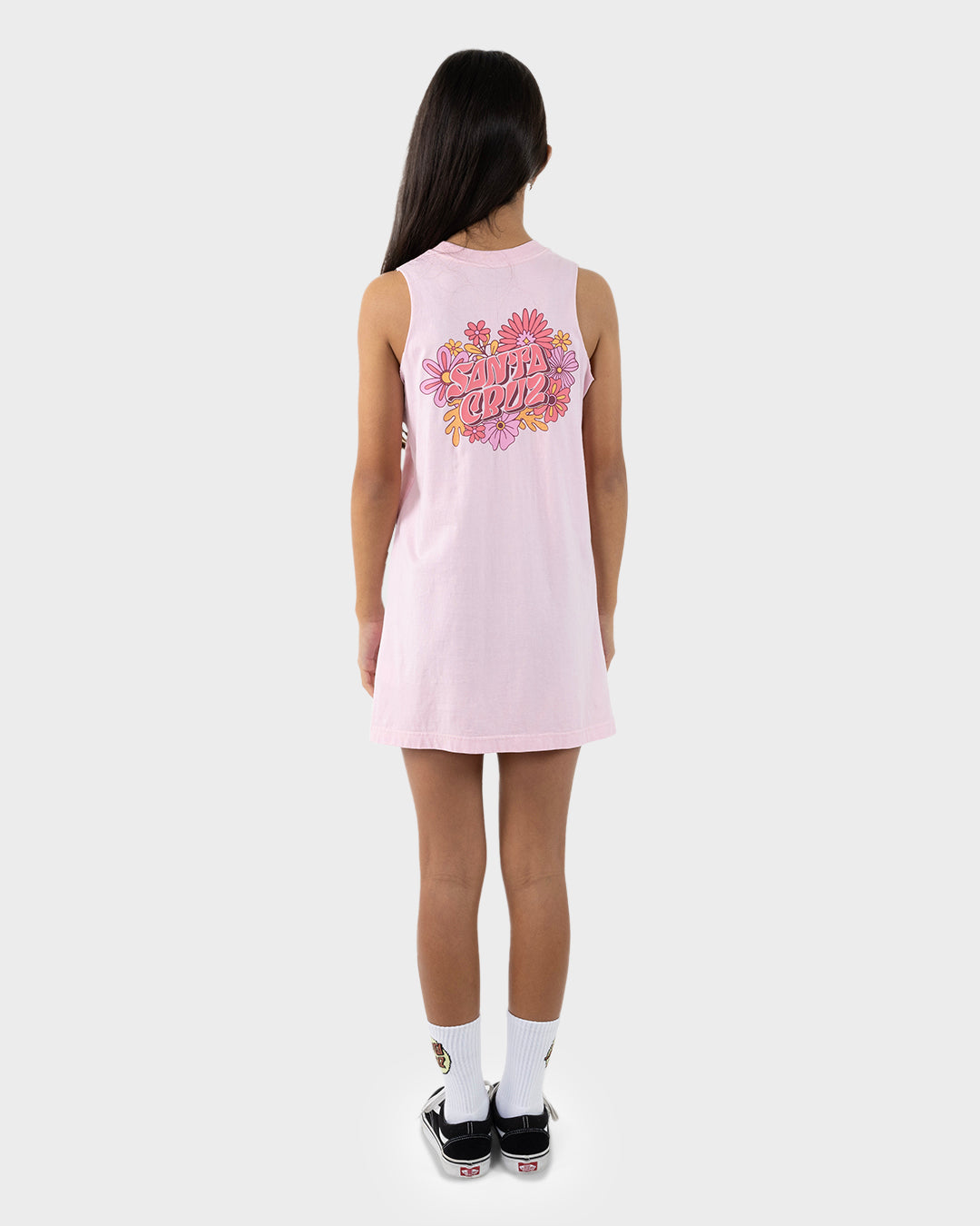 Vibes Girls Muscle Dress Pink